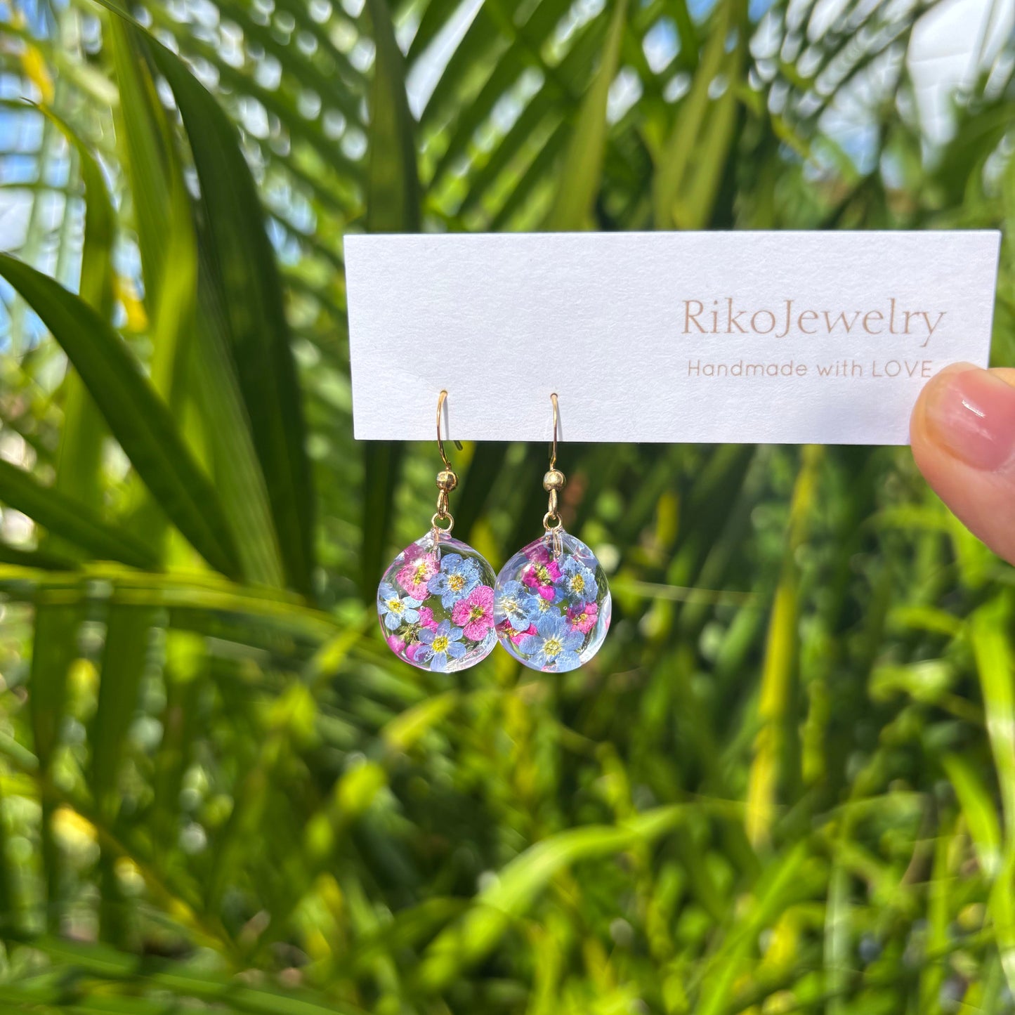 Forget me nots and Alyssum Earrings