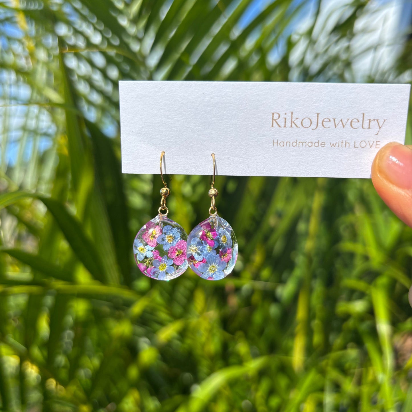 Forget me nots and Alyssum Earrings