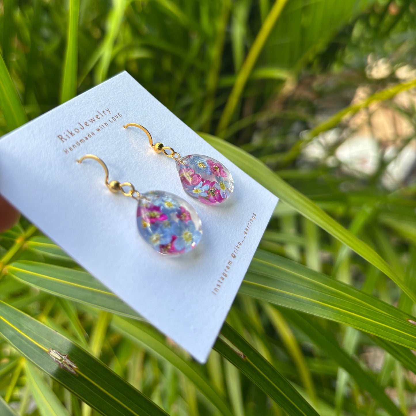 Forget me nots and Alyssum Earrings