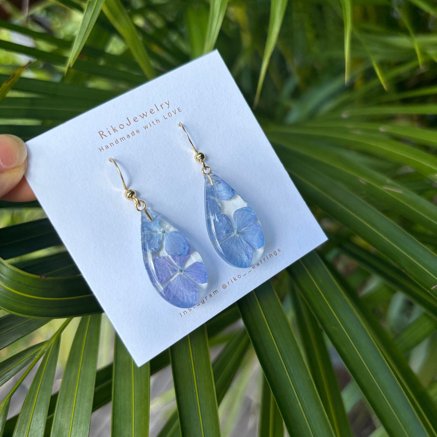 Blue hydrangea earrings
