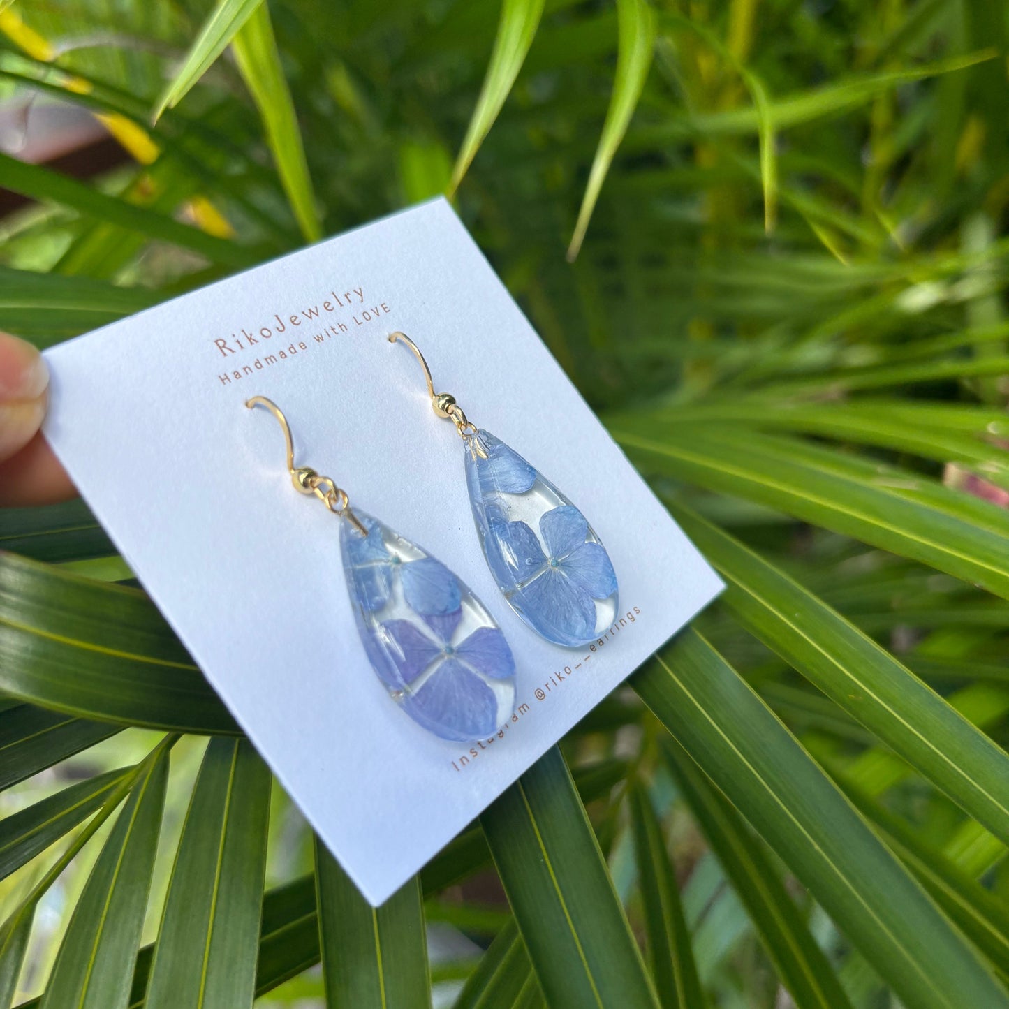 Blue hydrangea earrings