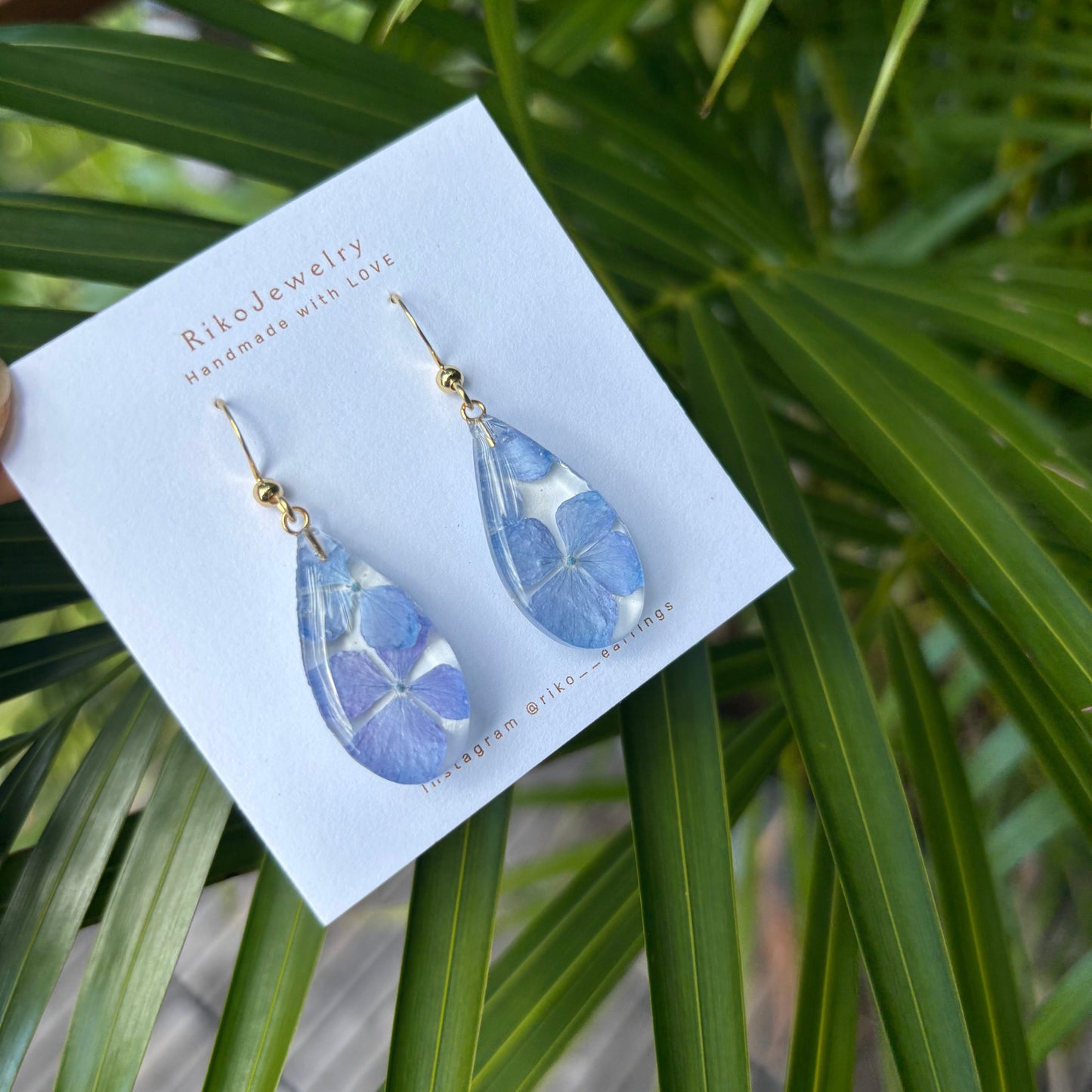 Blue hydrangea earrings
