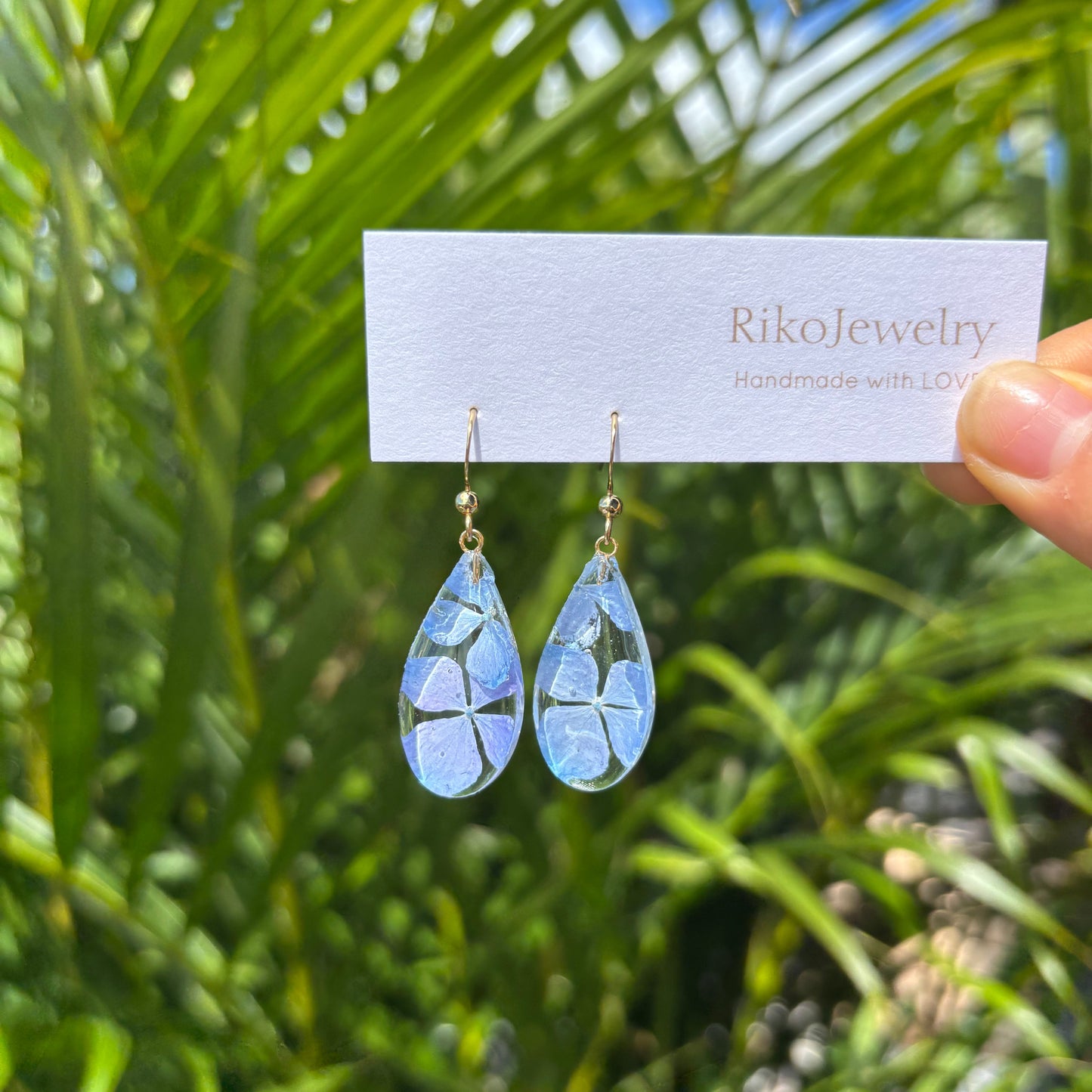 Blue hydrangea earrings