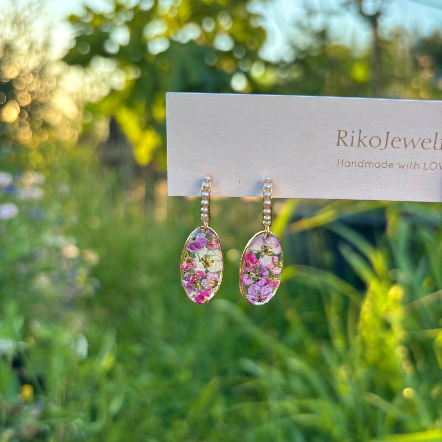 Alyssum flower garden earrings