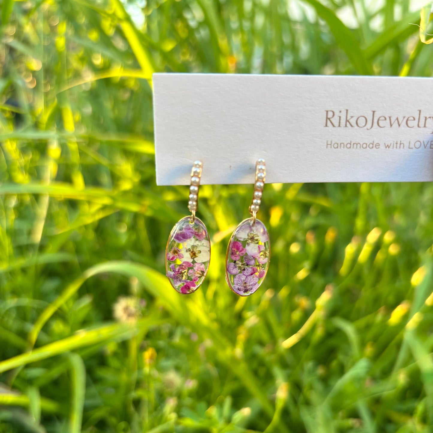 Alyssum flower garden earrings