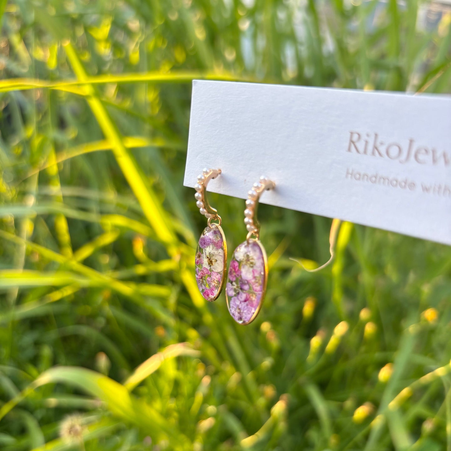 Alyssum flower garden earrings