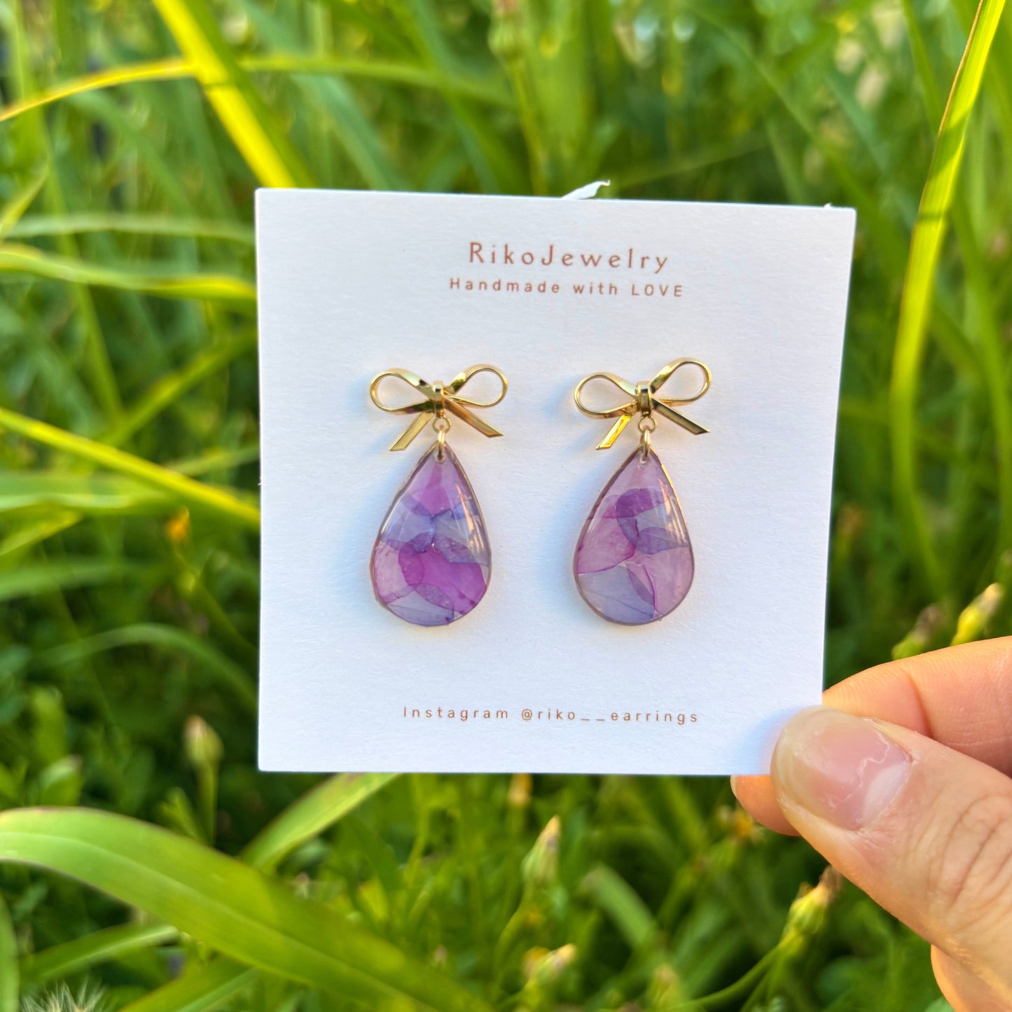Ribbon lobelia petals Earrings