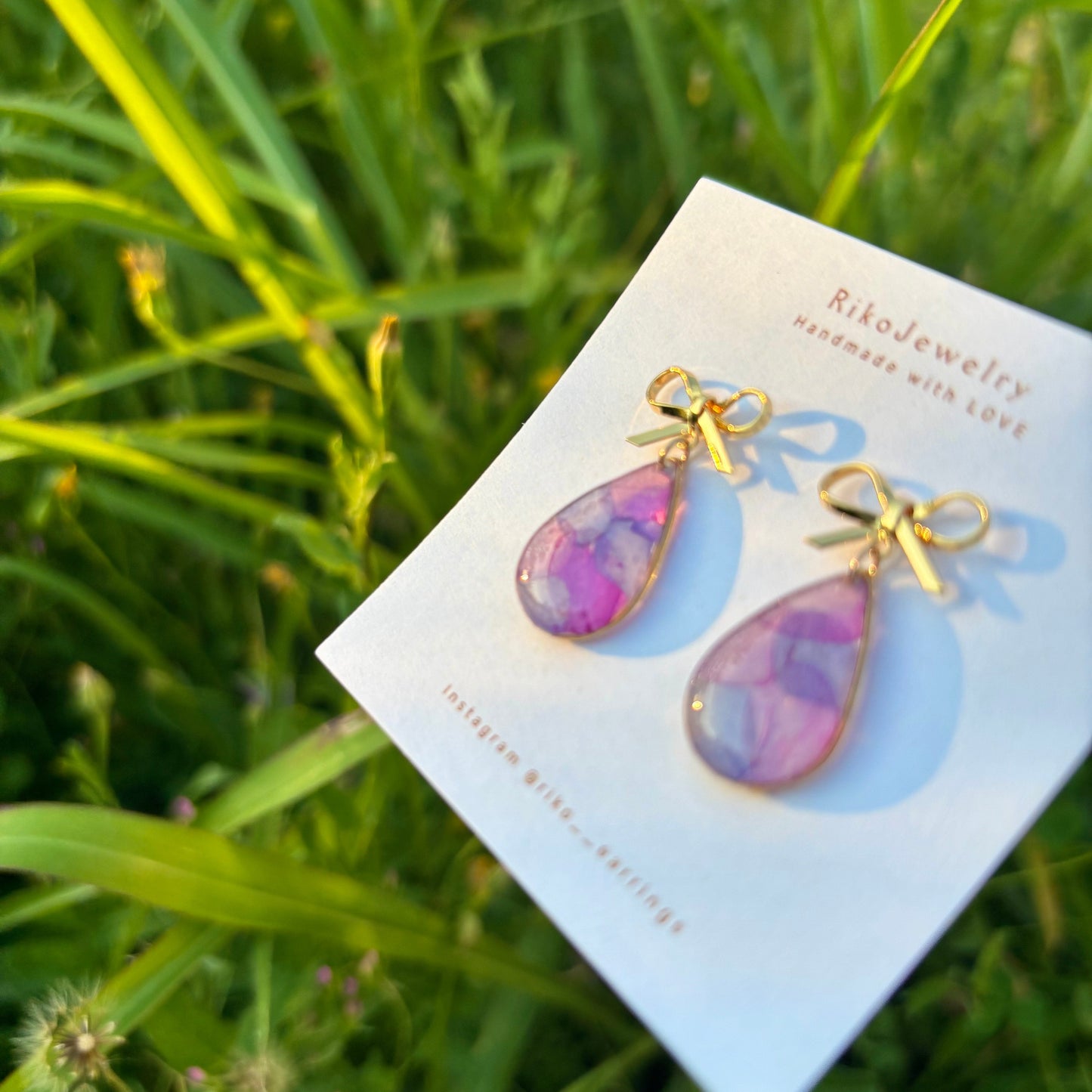 Ribbon lobelia petals Earrings