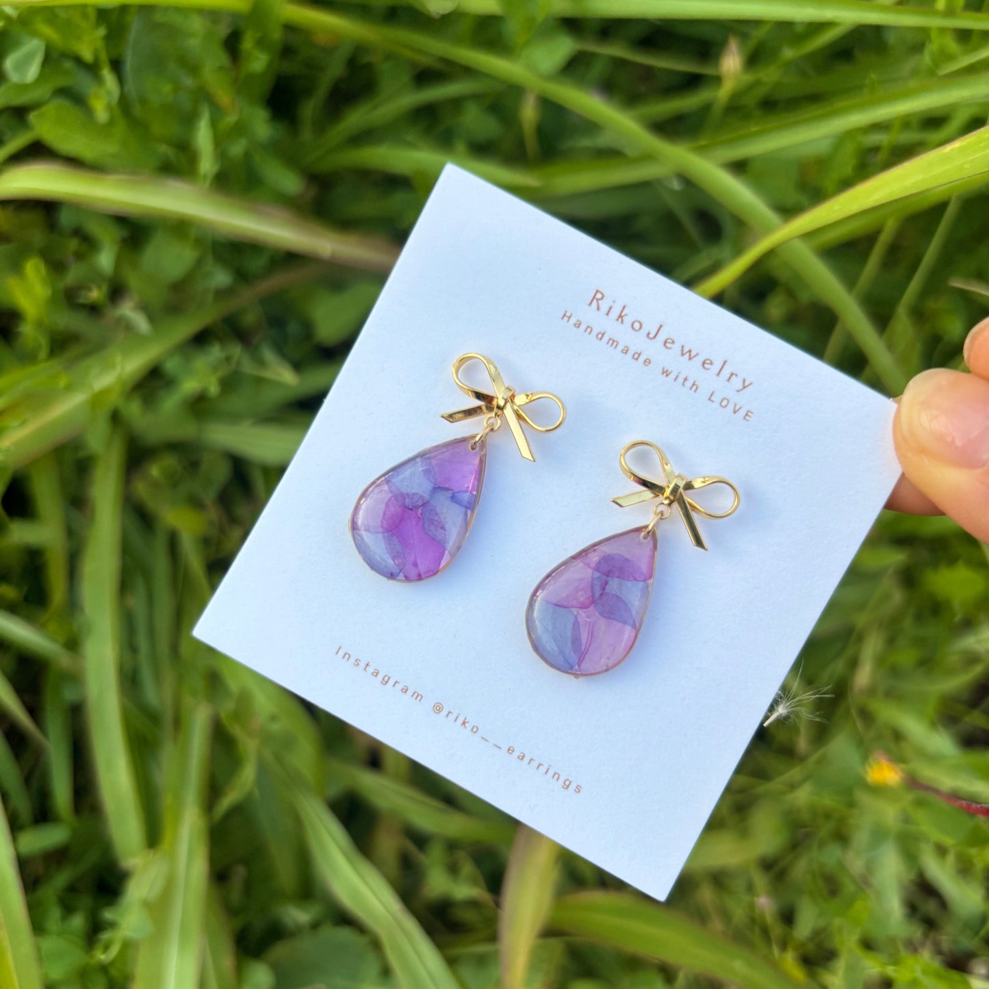 Ribbon lobelia petals Earrings
