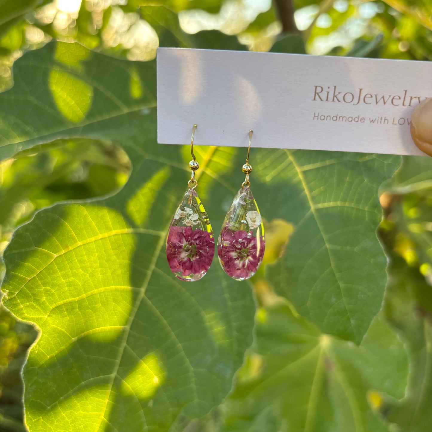 Paul's Scarlets and white alyssum garden earrings