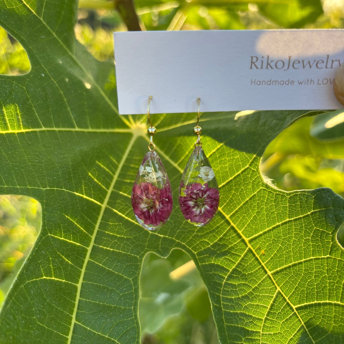 Paul's Scarlets and white alyssum garden earrings