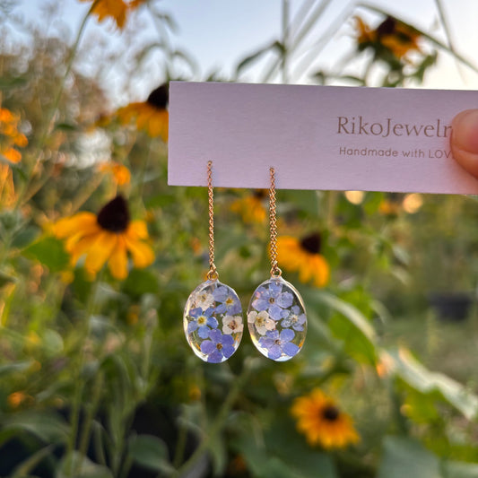 Forget me nots threader Earrings