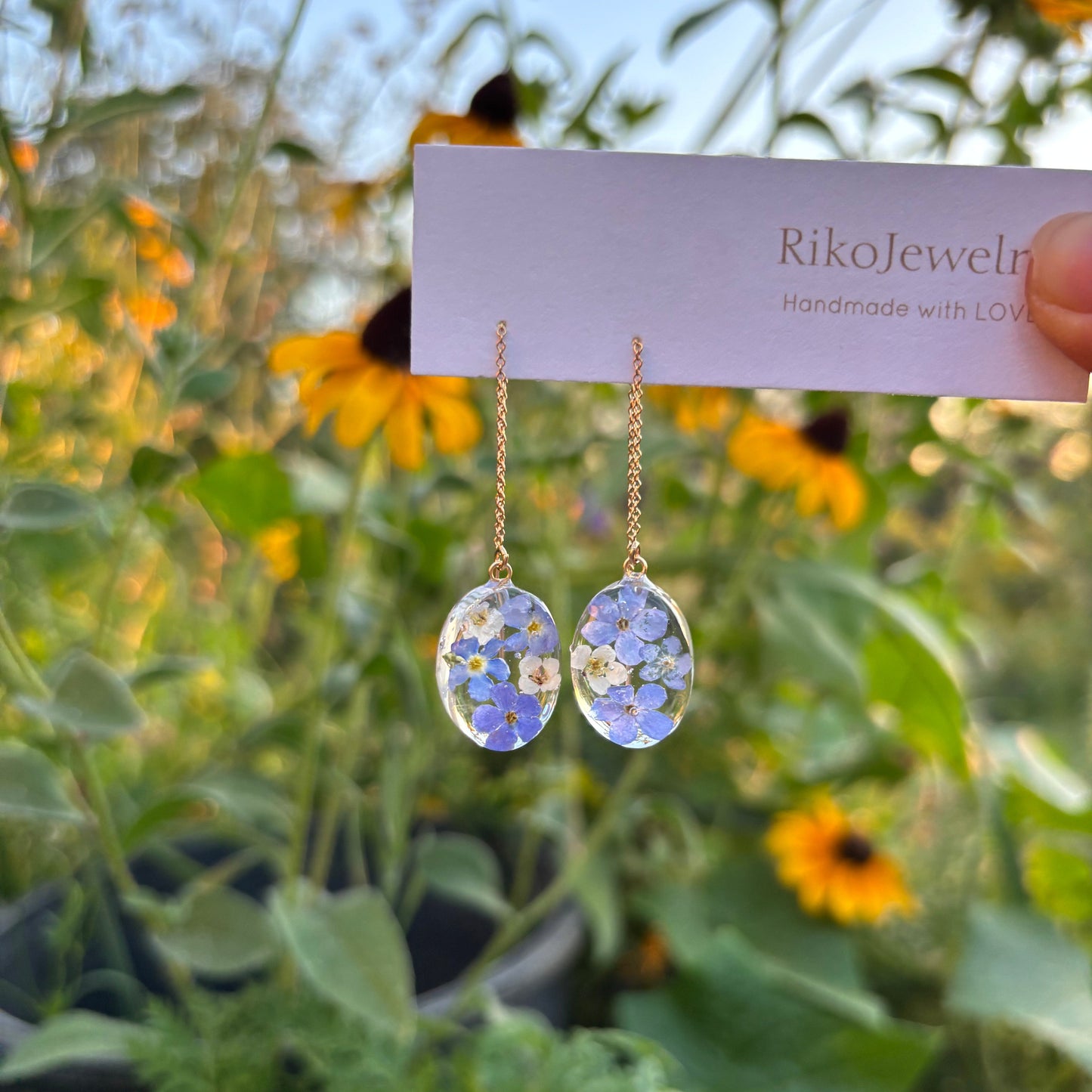 Forget me nots threader Earrings
