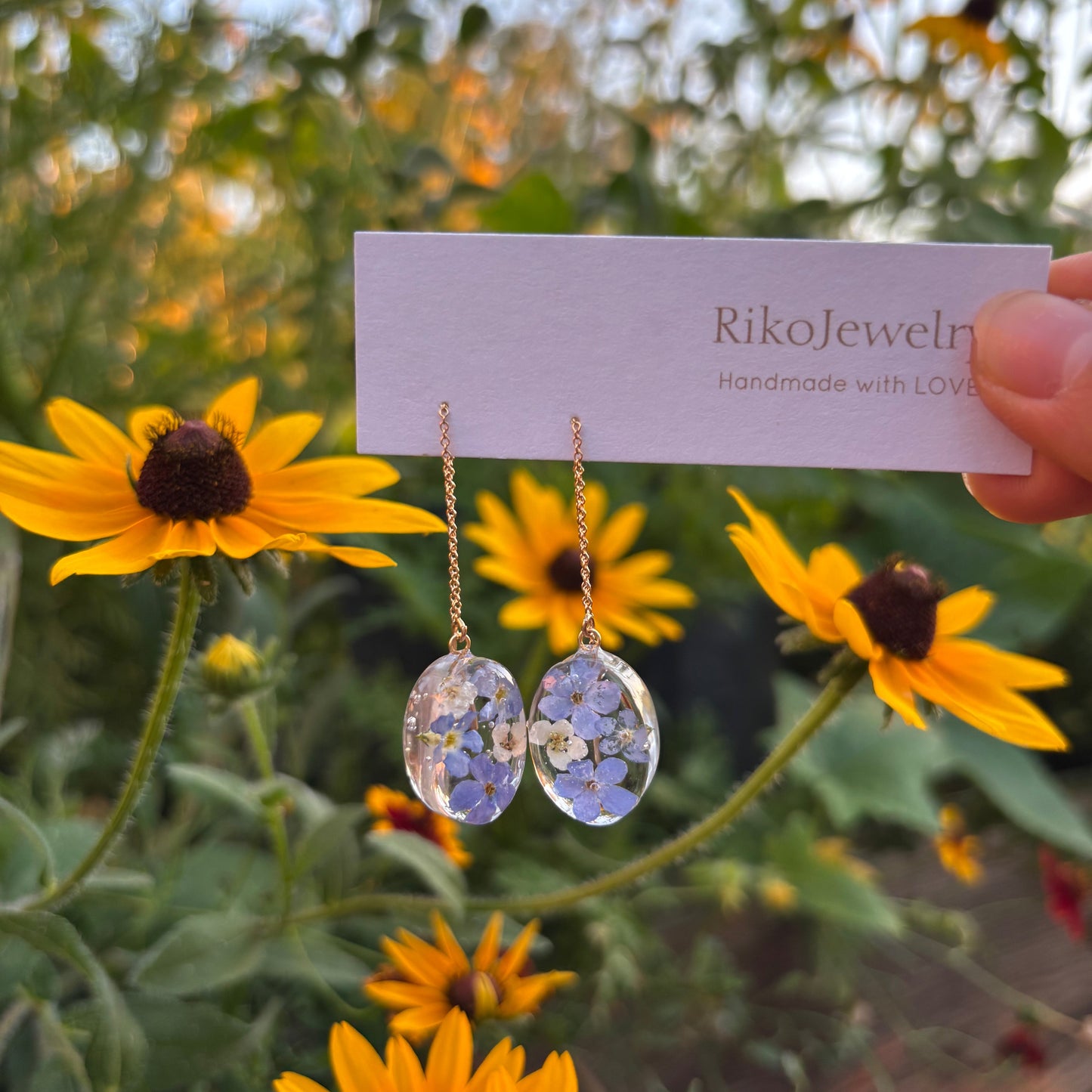 Forget me nots threader Earrings