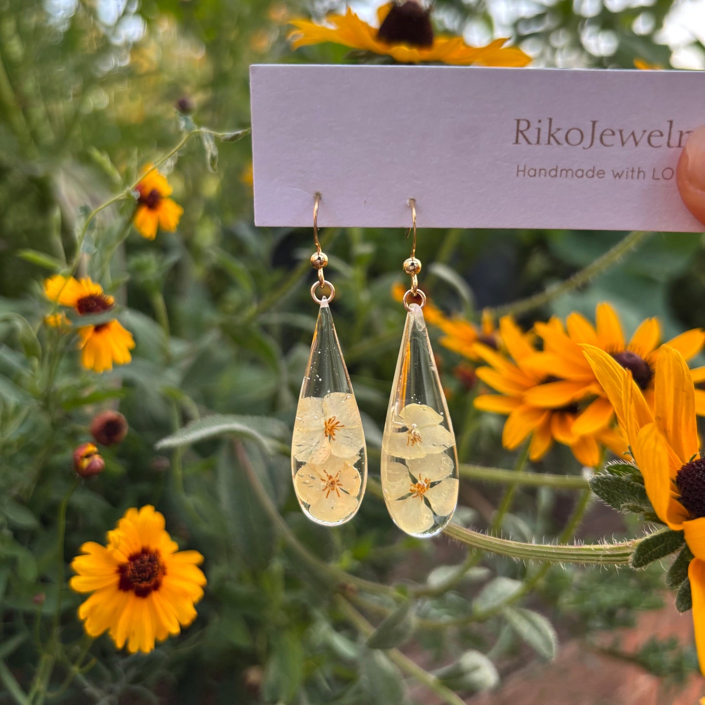 Parish's poppy long teardrop shaped Earrings