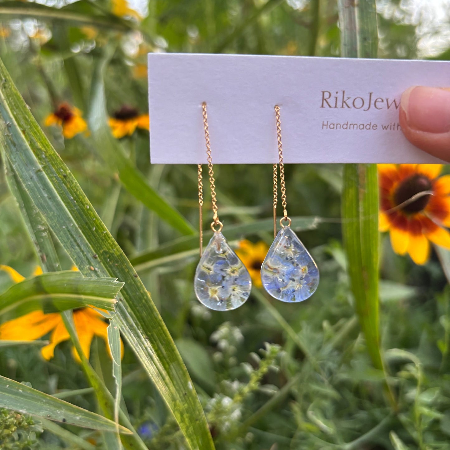 Persian speedwell threader Earrings