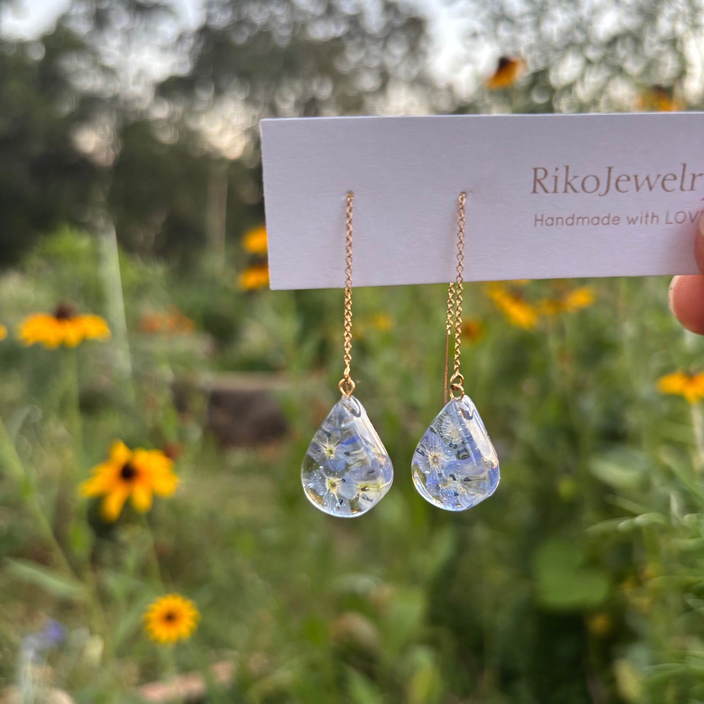 Persian speedwell threader Earrings