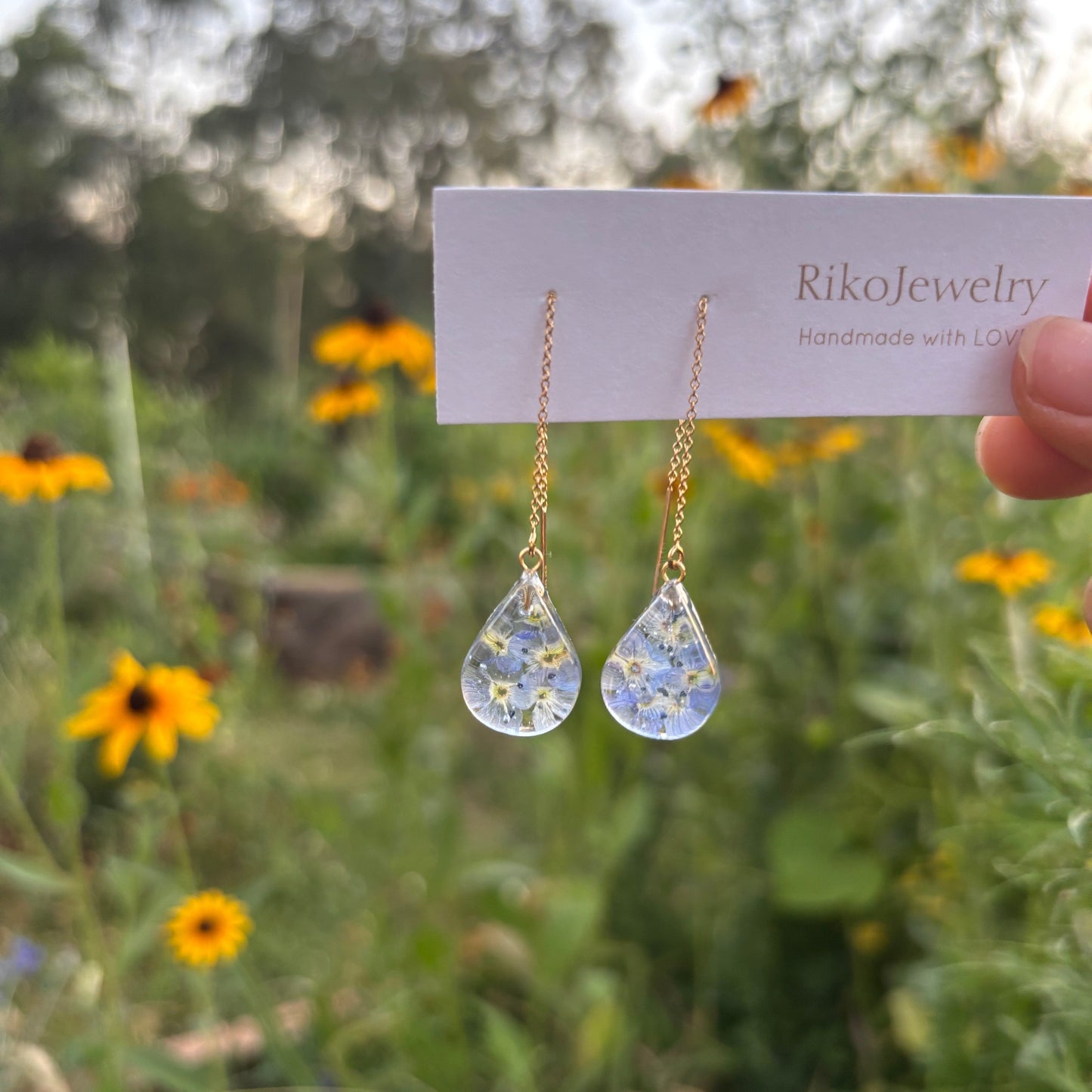 Persian speedwell threader Earrings
