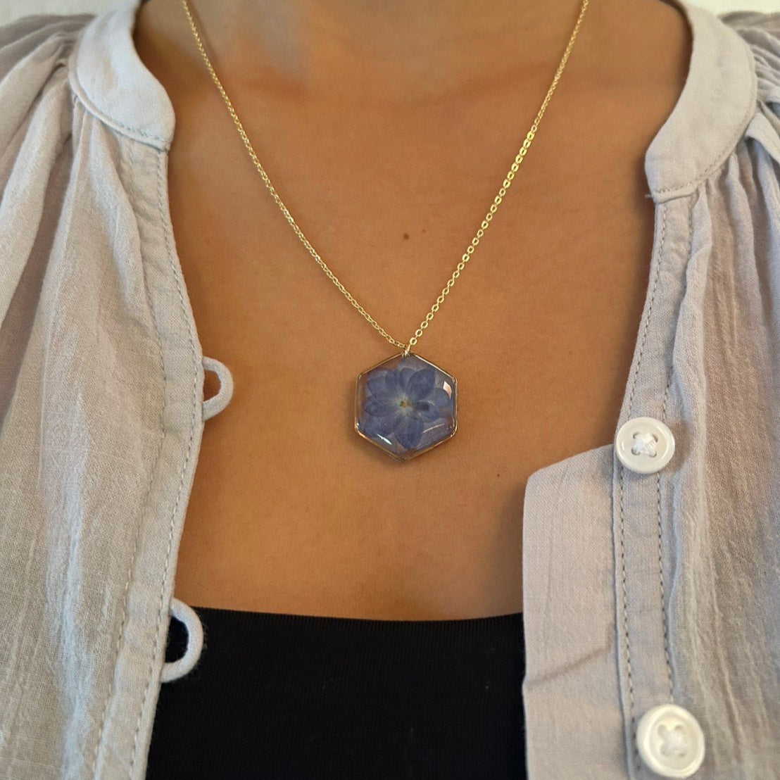 Blue Hydrangea necklace