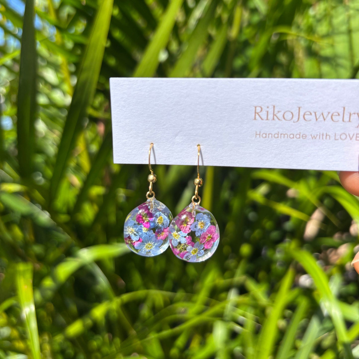 Forget me nots and Alyssum Earrings