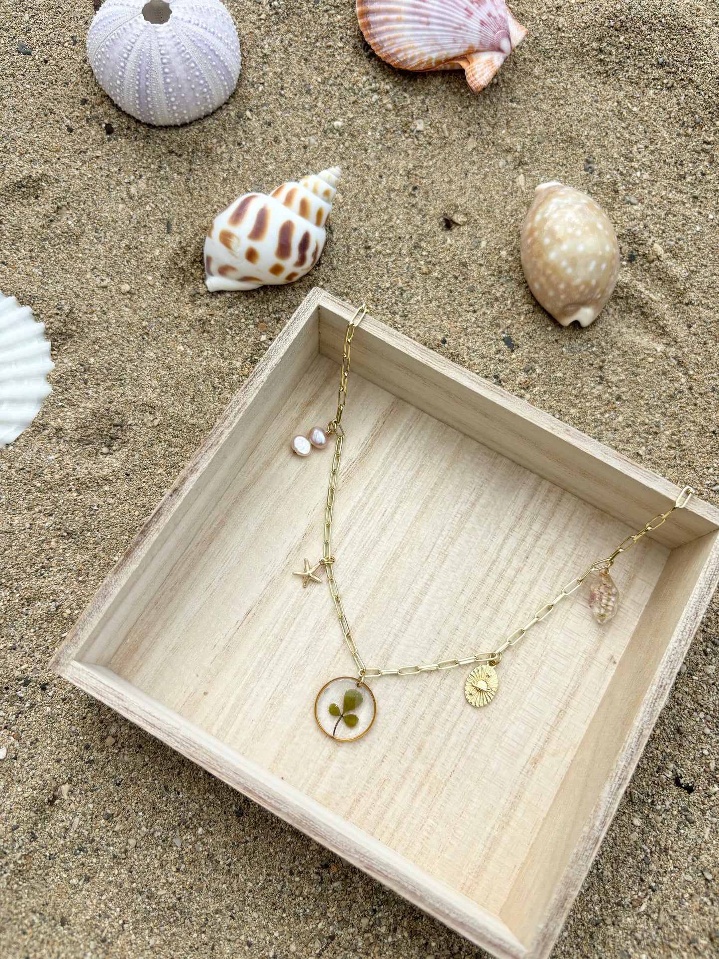 Nature themed charm necklace