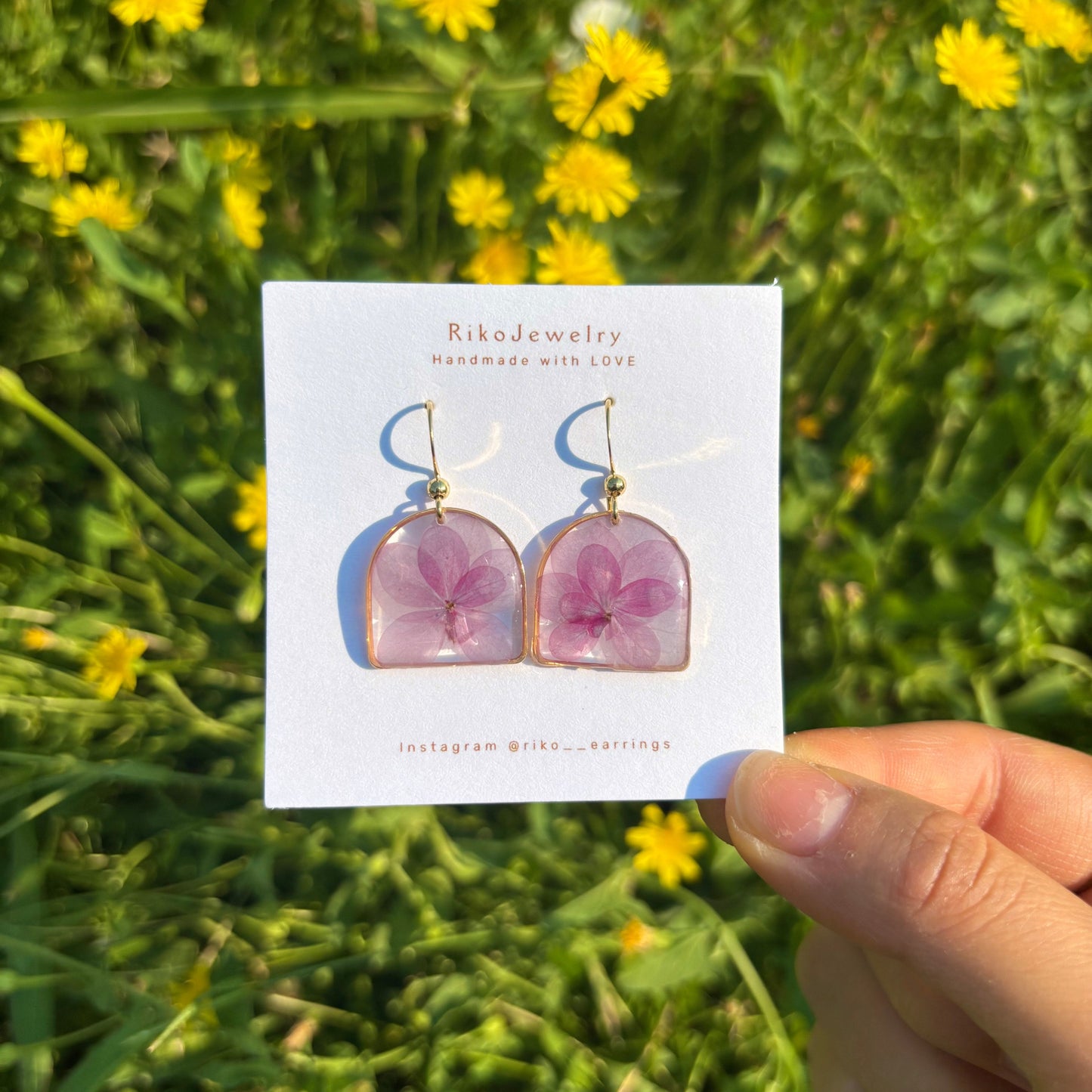 Pink hydrangea Earrings