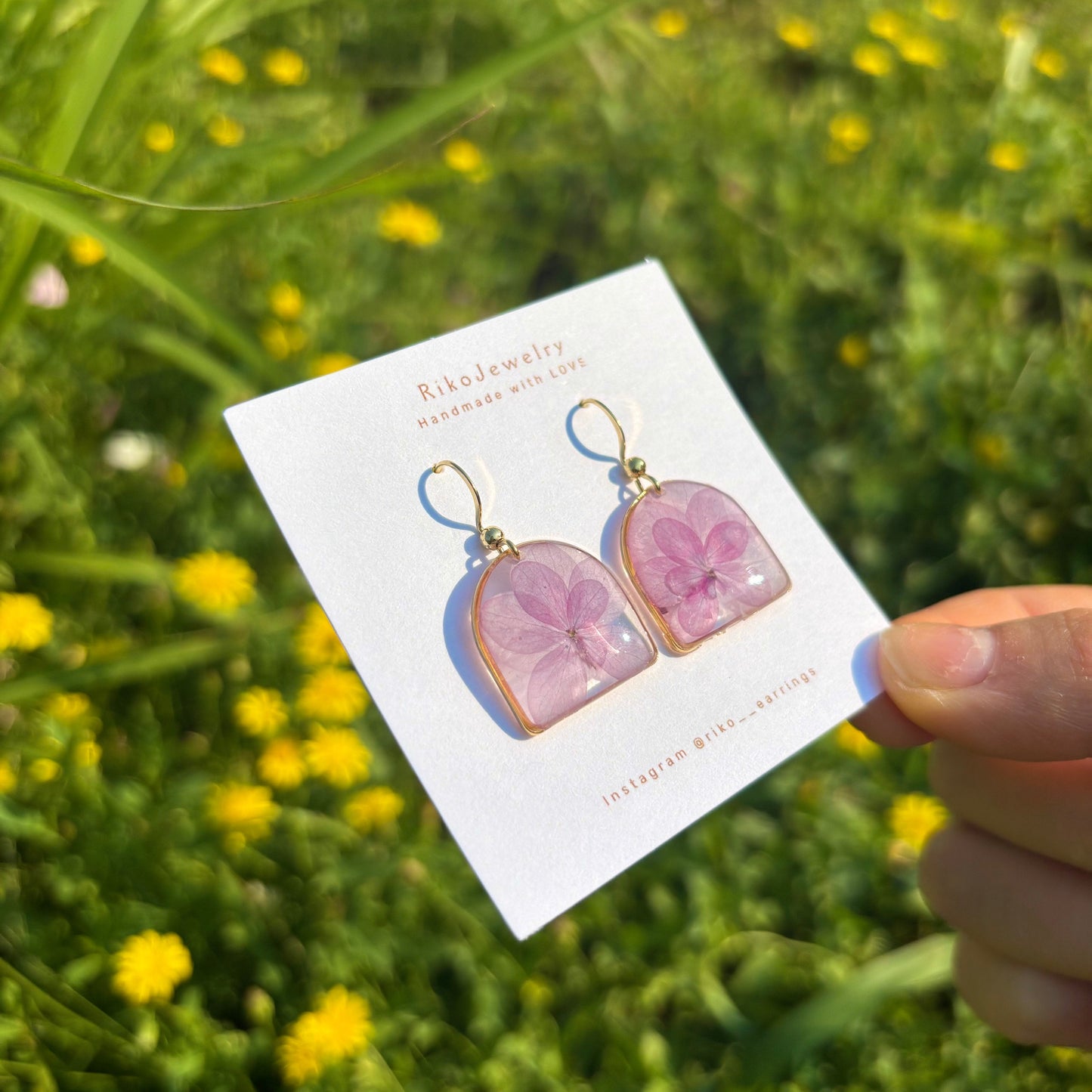 Pink hydrangea Earrings