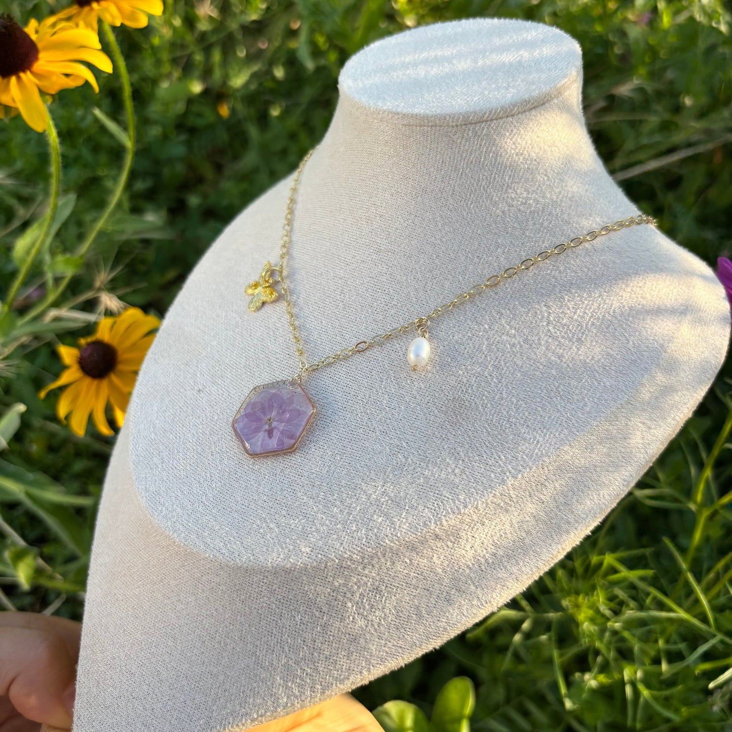 Pink Hydrangea necklace