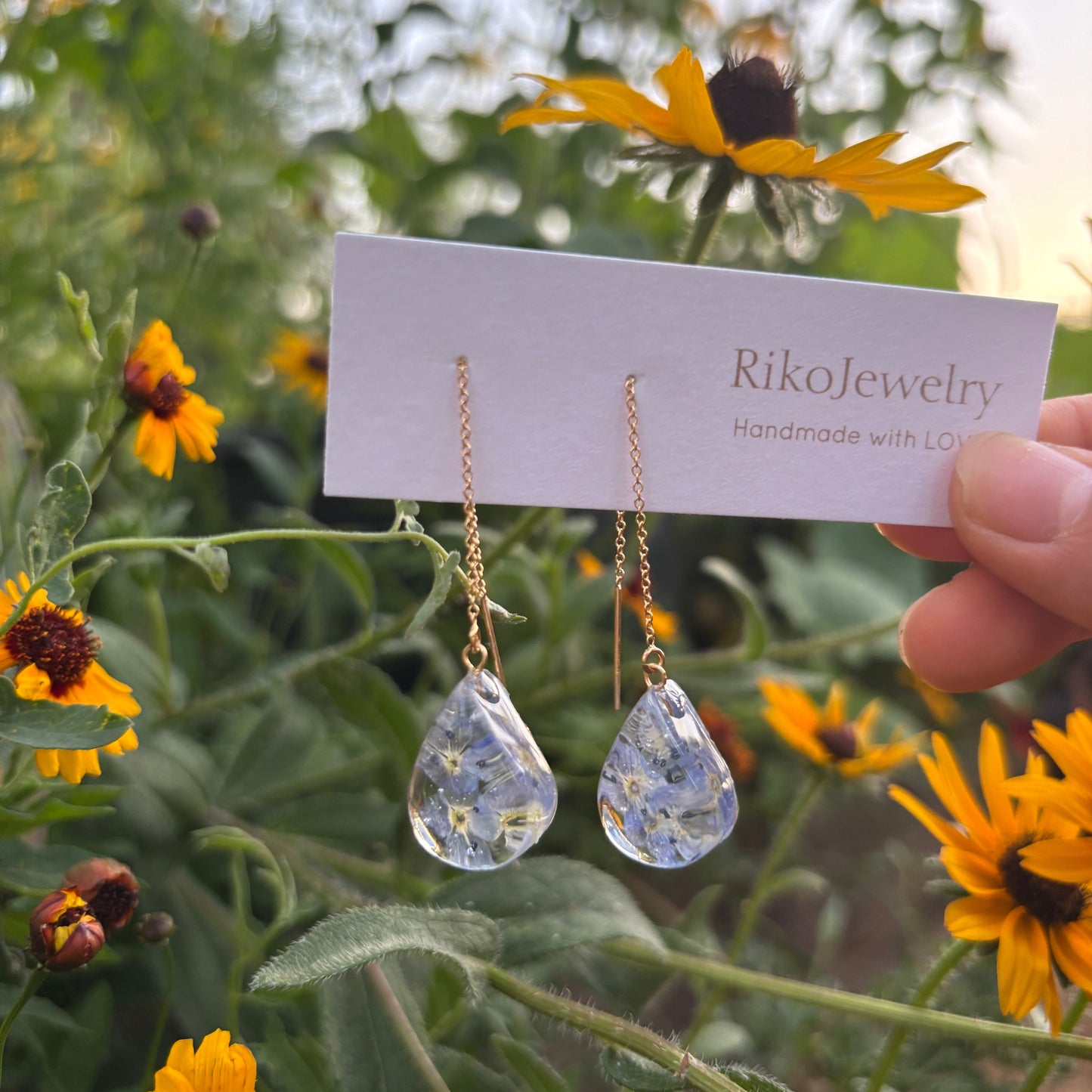 Persian speedwell threader Earrings