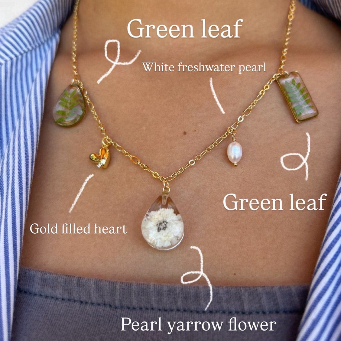 Pearl flower garden Charms necklace