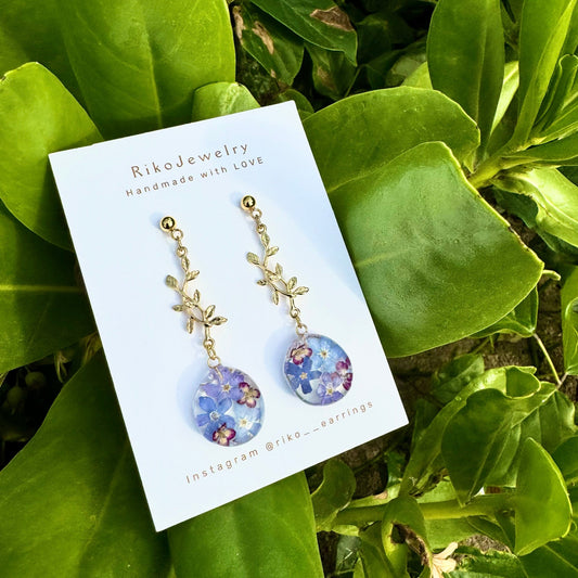 Forget me nots and alyssum earrings