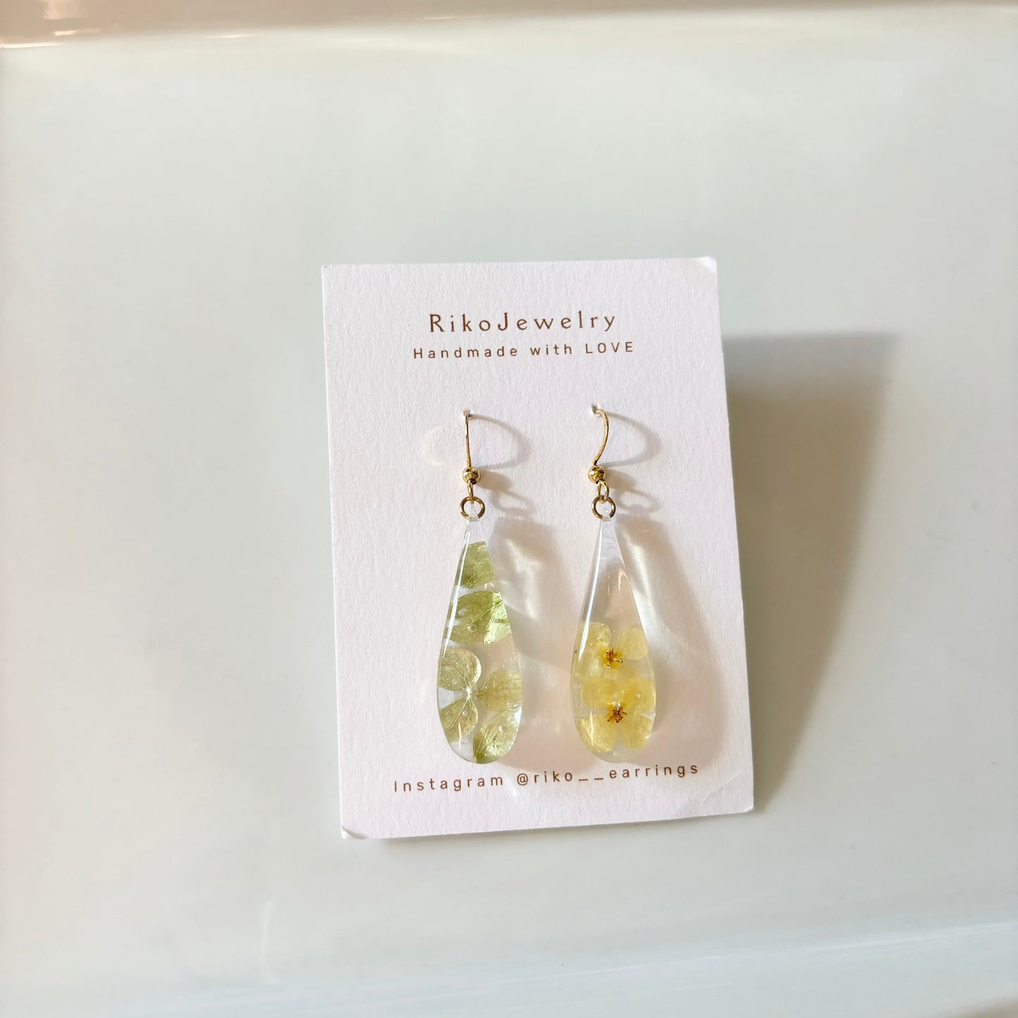 Green hydrangea and parish's poppy earrings