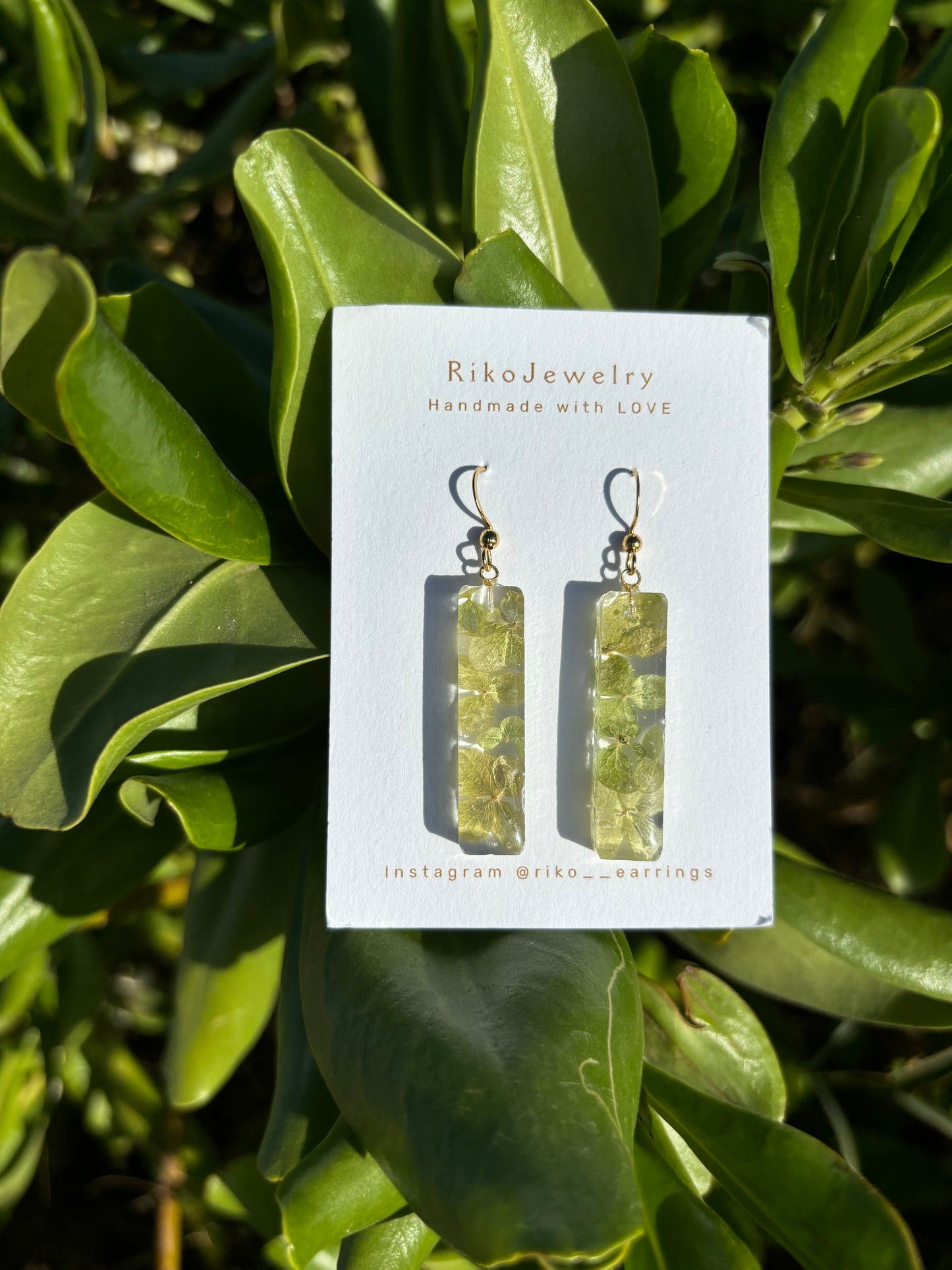 Green hydrangea earrings