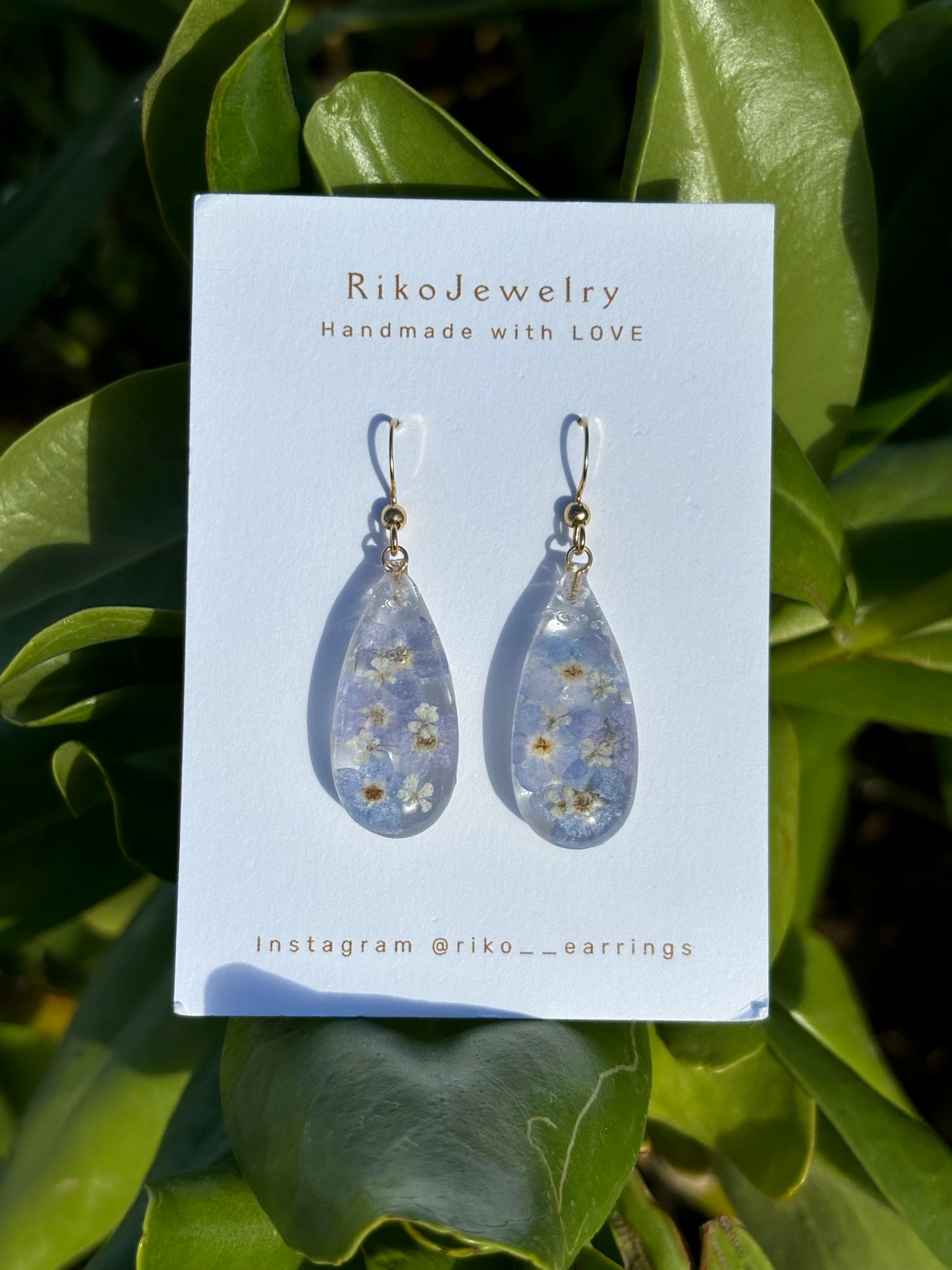 Forget me not teardrop earrings