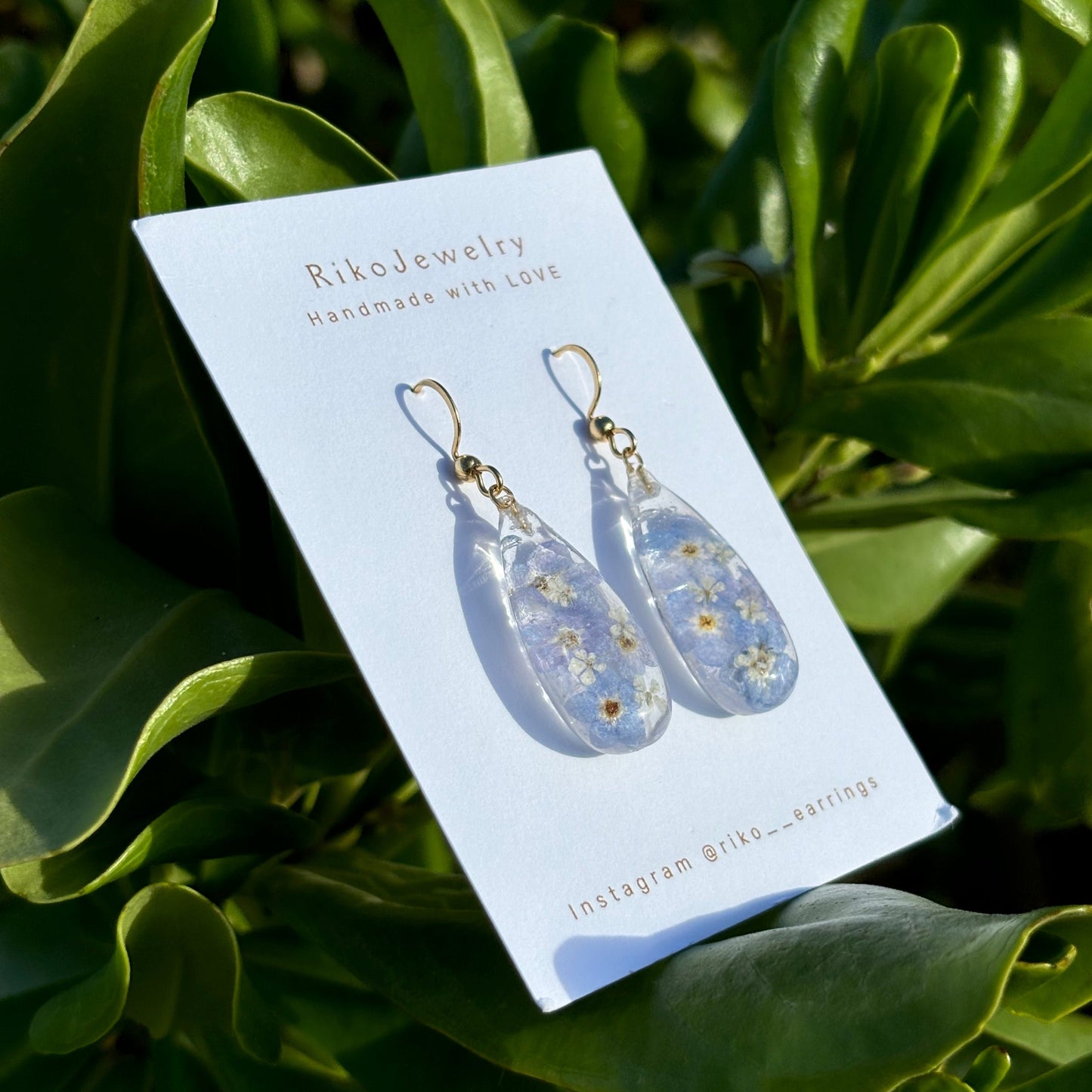 Forget me not teardrop earrings