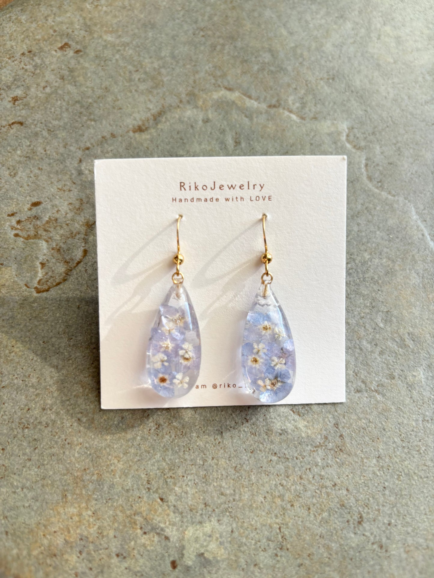 Forget me not teardrop earrings