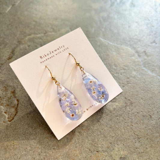 Forget me not teardrop earrings