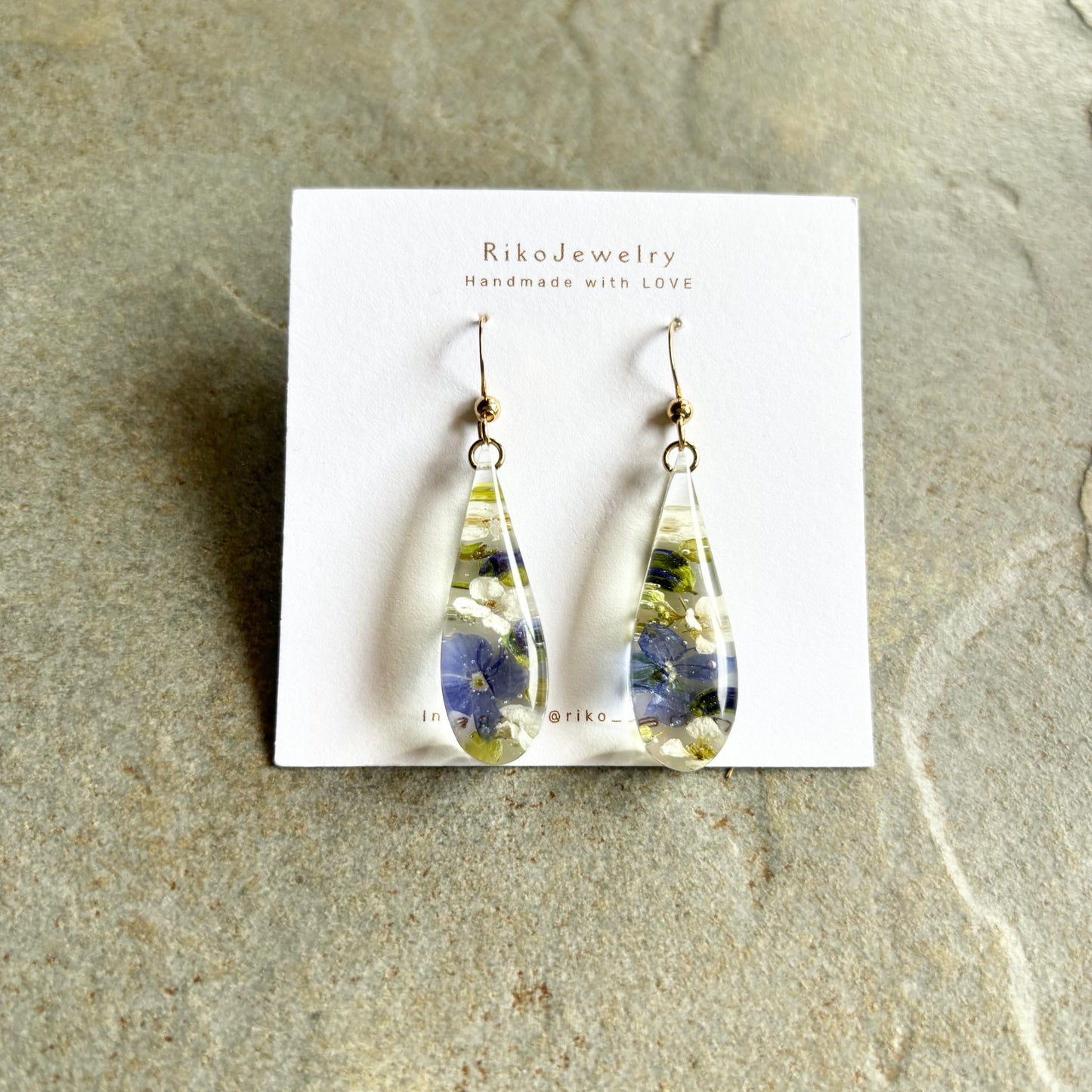 Persian Speedwell teardrop shaped earrings