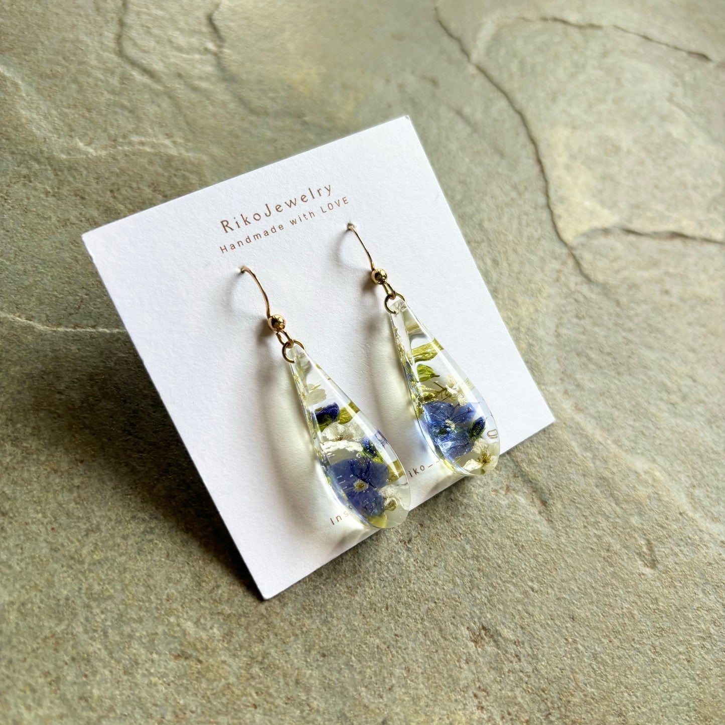 Persian Speedwell teardrop shaped earrings