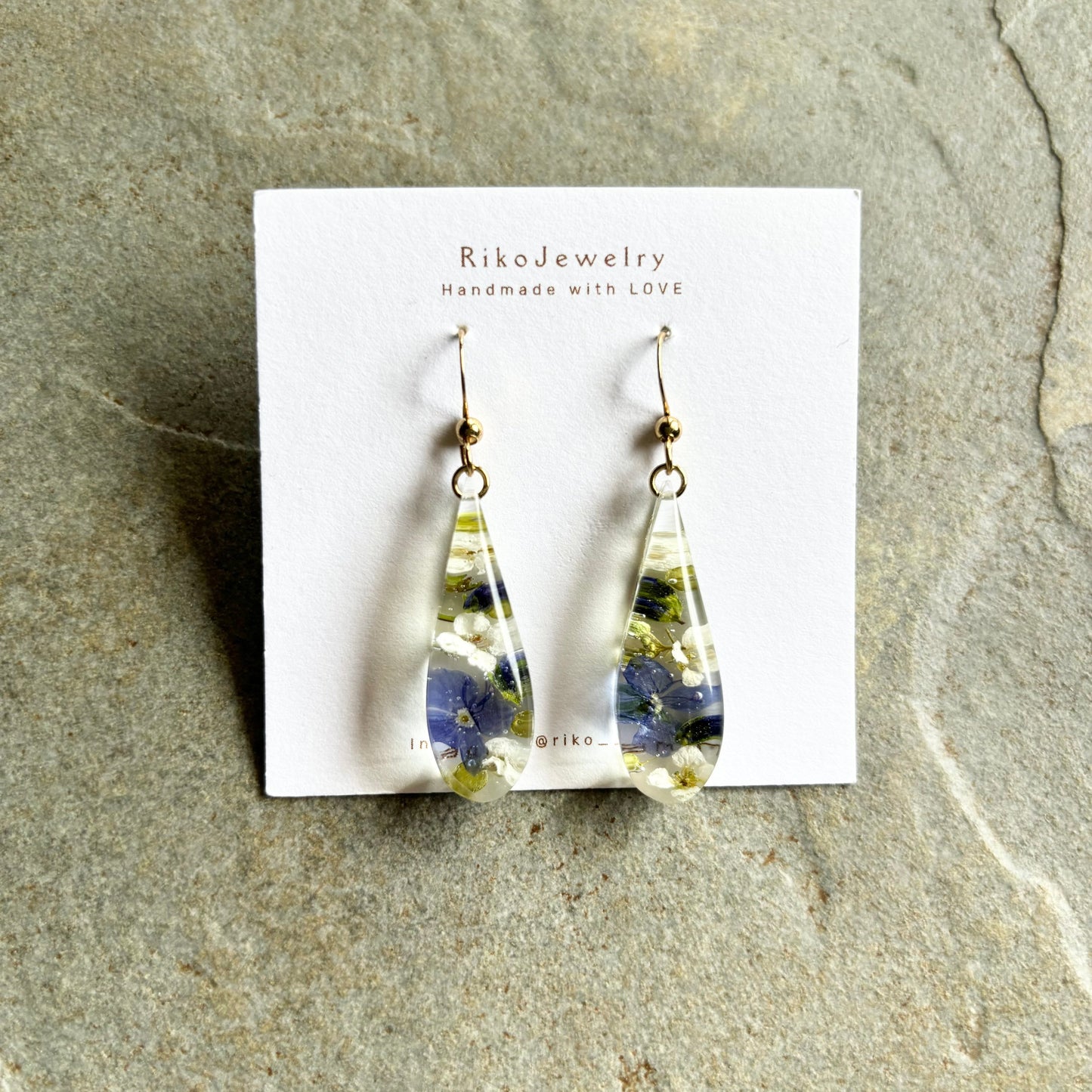 Persian Speedwell teardrop shaped earrings